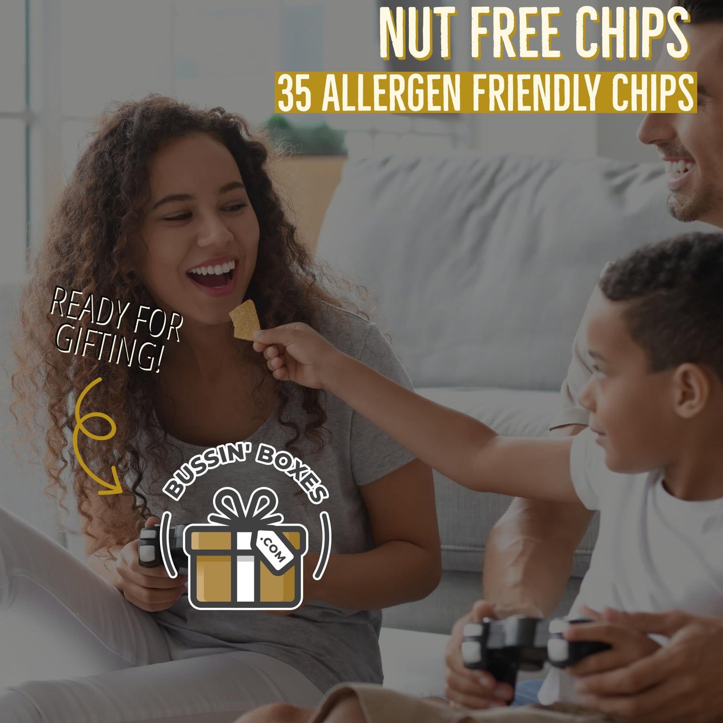 Peanut Free Chips Variety Pack with Allergy Friendly, Popcorn & Crisps by Bussin Boxes