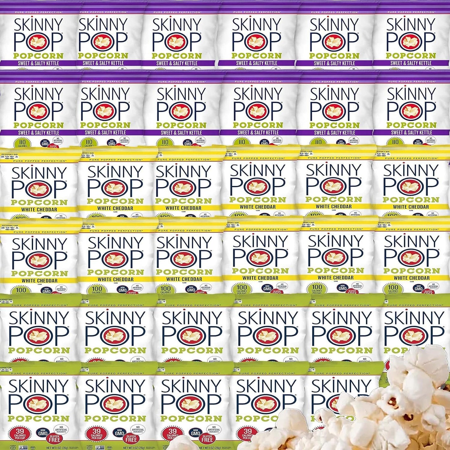 Skinny Pop Popcorn Individual Bags Variety Pack by Bussin Boxes (7 Count)