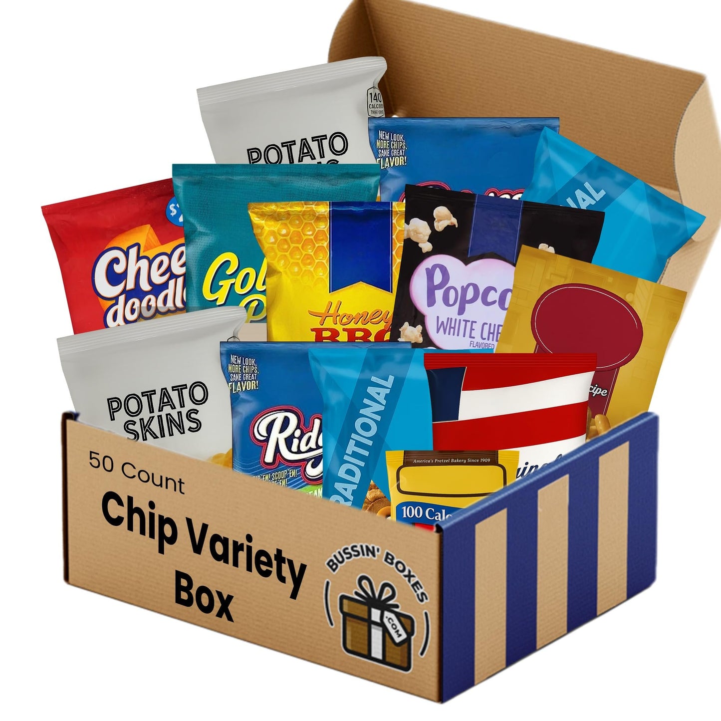 Assorted Chips Variety Pack - Potato Chips, Pretzels, Popcorn, And Healthy Snacks by Bussin Boxes