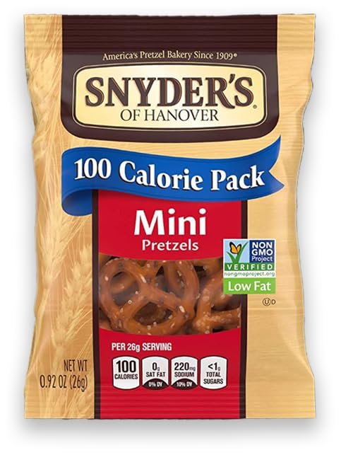 Bulk Mini Pretzels by Snyders of Hanover, 100 Calorie Individual Packs, 10 Count / .9 oz. by Bussin Boxes
