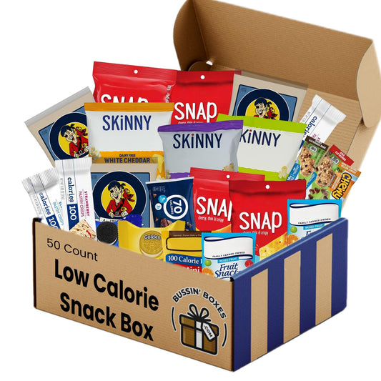 Low Calorie Snacks Variety Pack with 100 Calorie Snacks – Healthy Snacks for Adults and Kids – 50 Count Bulk Snack Box Assembled by Bussin Boxes