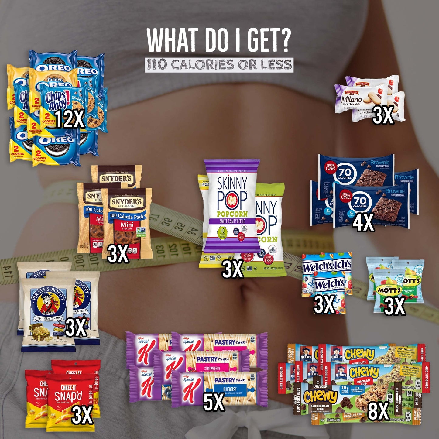Low Calorie Snacks Variety Pack with 100 Calorie Snacks (50 Count)