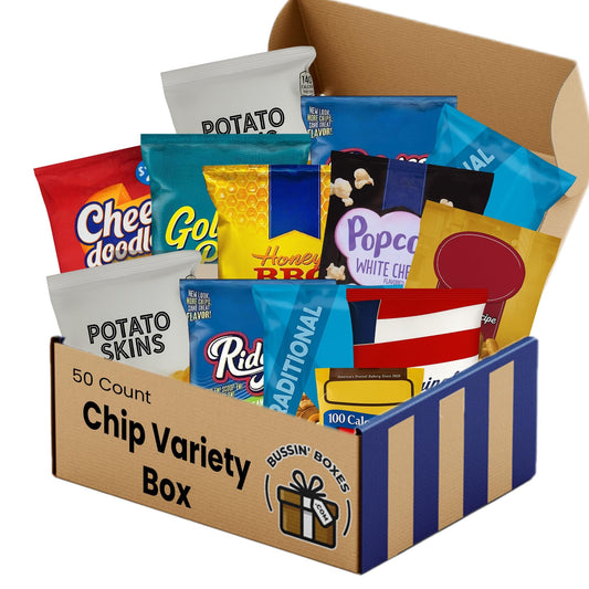 Assorted Chips Variety Pack - Potato Chips, Pretzels, Popcorn, And Healthy Snacks by Bussin Boxes