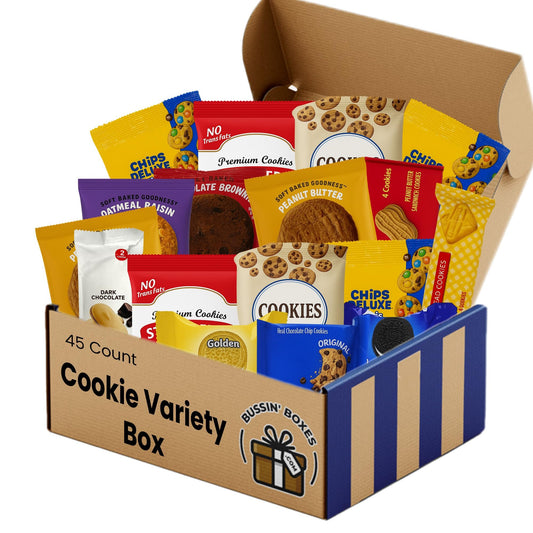 Cookie Variety Pack – Individually Wrapped Bulk Cookies Snack Box – 45 Count Sweet Snack Assortment for Office, School, Travel, and Gifting Assembled by Bussin Boxes