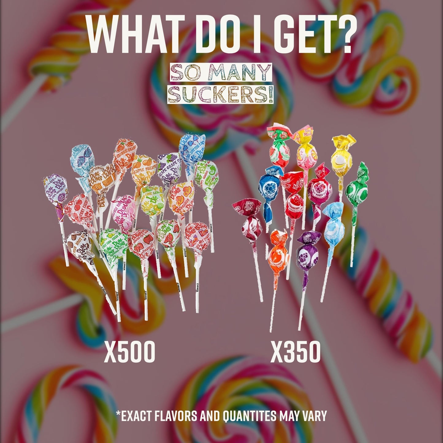 Bulk Suckers Individually Wrapped Bulk Lollipops - Dum Dums and Charms Mini Assorted Pops (850 Count) by Bussin Boxes