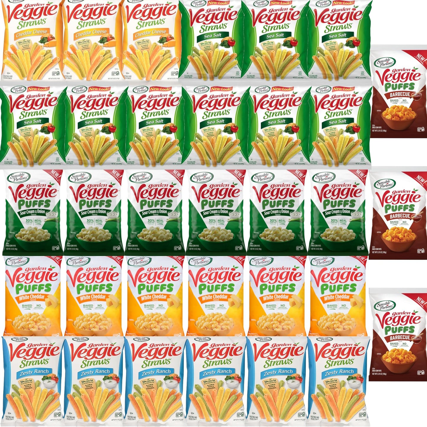 Veggie Straws and Veggie Puffs Variety Pack (33 Count)