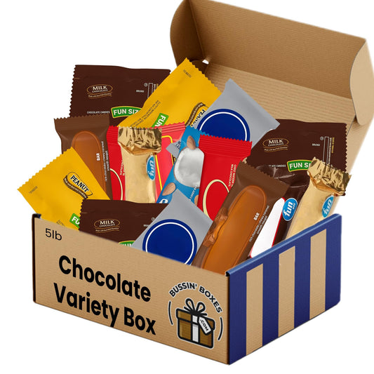 Chocolate Candy Variety Pack – 5 Pound Assorted Bulk Chocolate Mix – Individually Wrapped Candy for Parties, Office, Halloween, and Gifting Assembled by Bussin Boxes