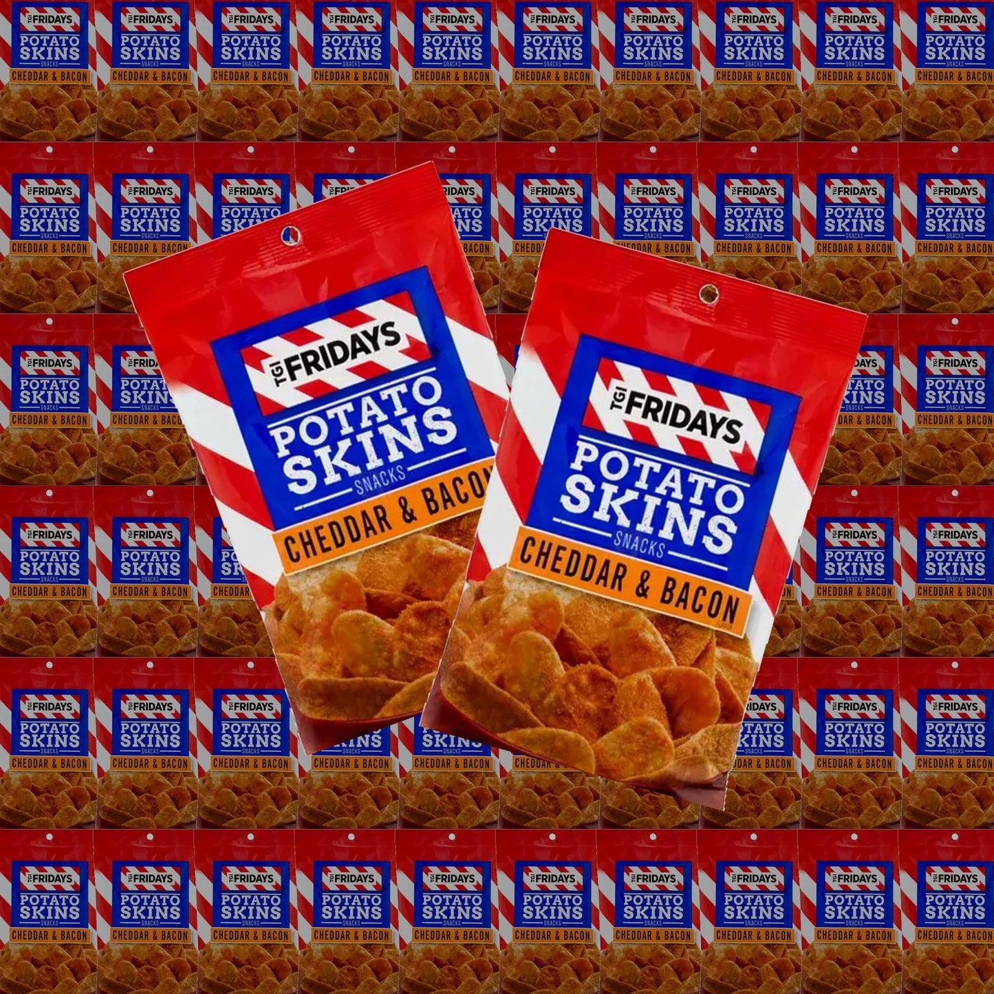 TGI Fridays Bulk Cheddar and Bacon Potato Skins Snack Chips, 1 oz. by Bussin Boxes